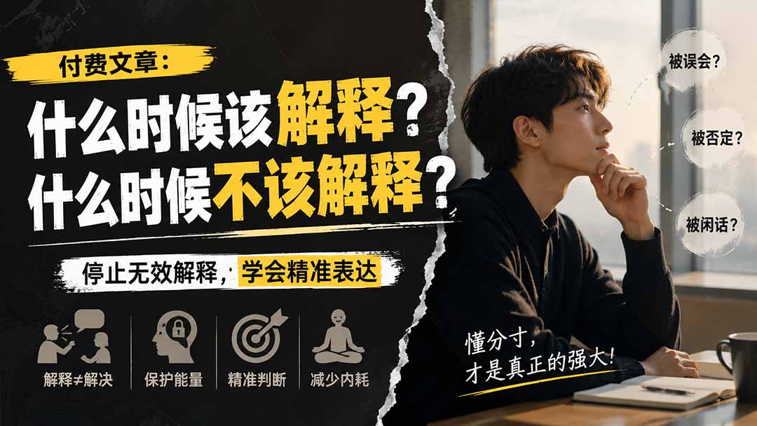 (20223期)付费文章:什么时候该解释?什么时候不该解释?