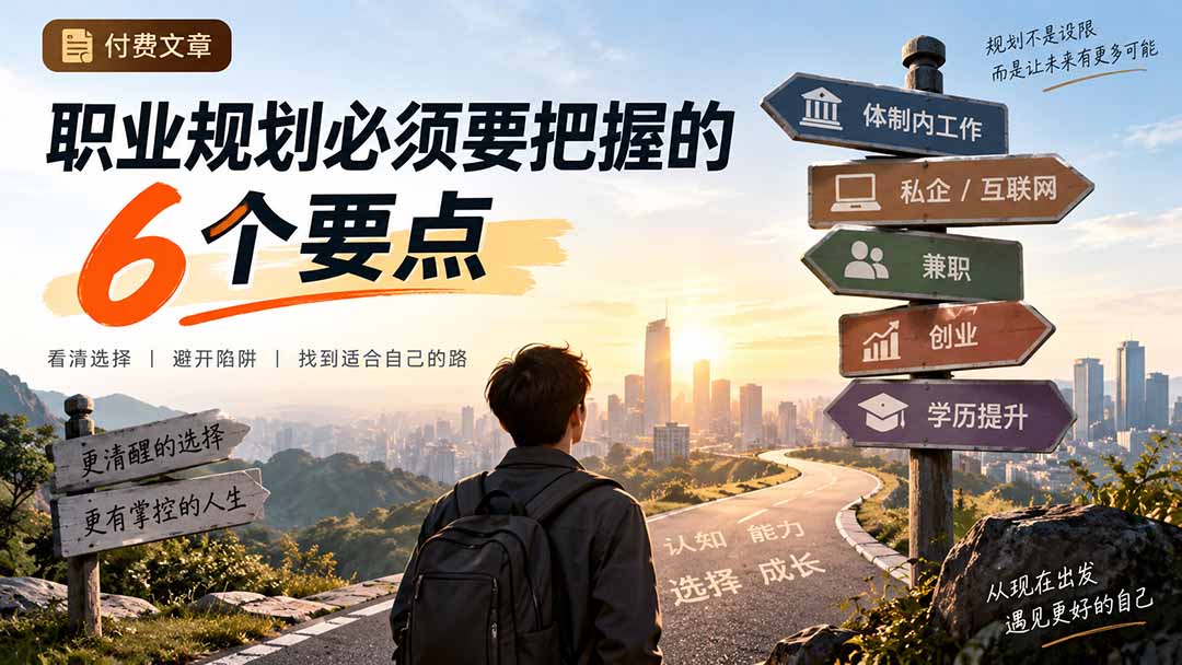 （20422期）付费文章：职业规划必须要把握的6个要点