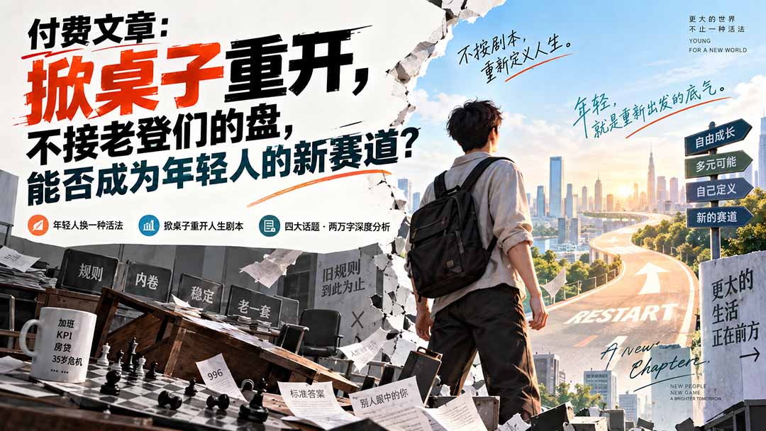 (20557期)付费文章:掀桌子重开,不接老登们的盘,能否成为年轻人的新赛道?