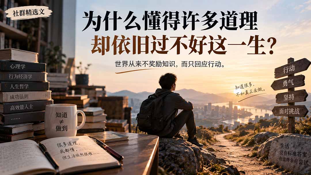 (20462期)社群精选文:为什么懂得许多道理却依旧过不好这一生?