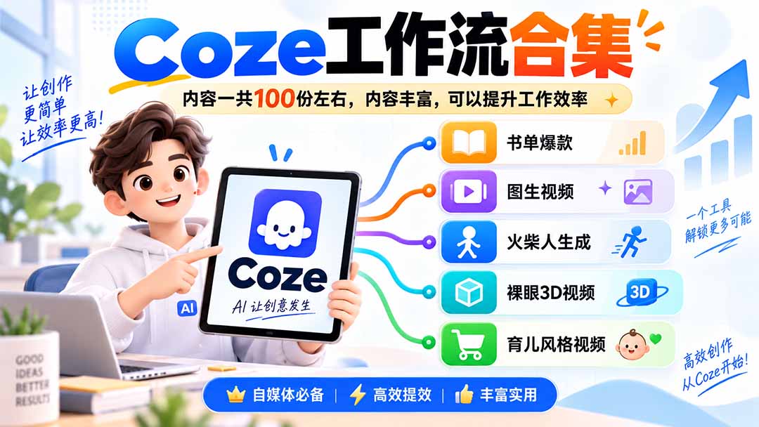 (20440期)Coze工作流合集,内容一共100份左右,内容丰富,可以提供工作效率