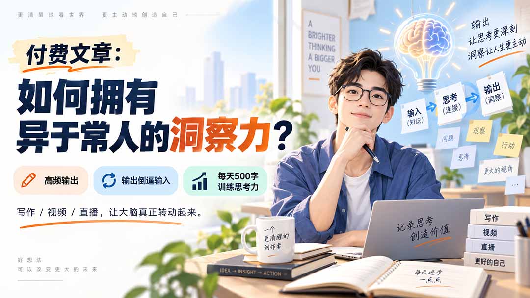 (20558期)付费文章:如何拥有异于常人的洞察力?