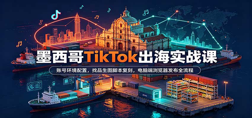 墨西哥TikTok出海实战课:账号环境配置,找品生图脚本复刻,电脑端浏览器发布全流程