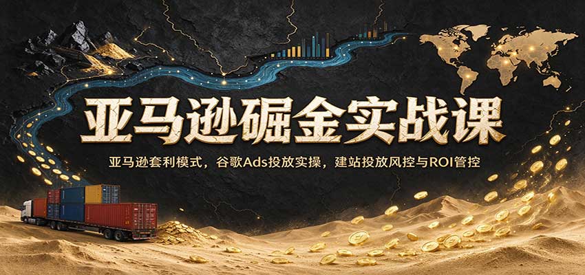 亚马逊掘金实战课:亚马逊套利模式,谷歌Ads投放实操,建站投放风控与ROI管控