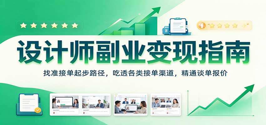 设计师副业变现指南:找准接单起步路径,吃透各类接单渠道,精通谈单报价