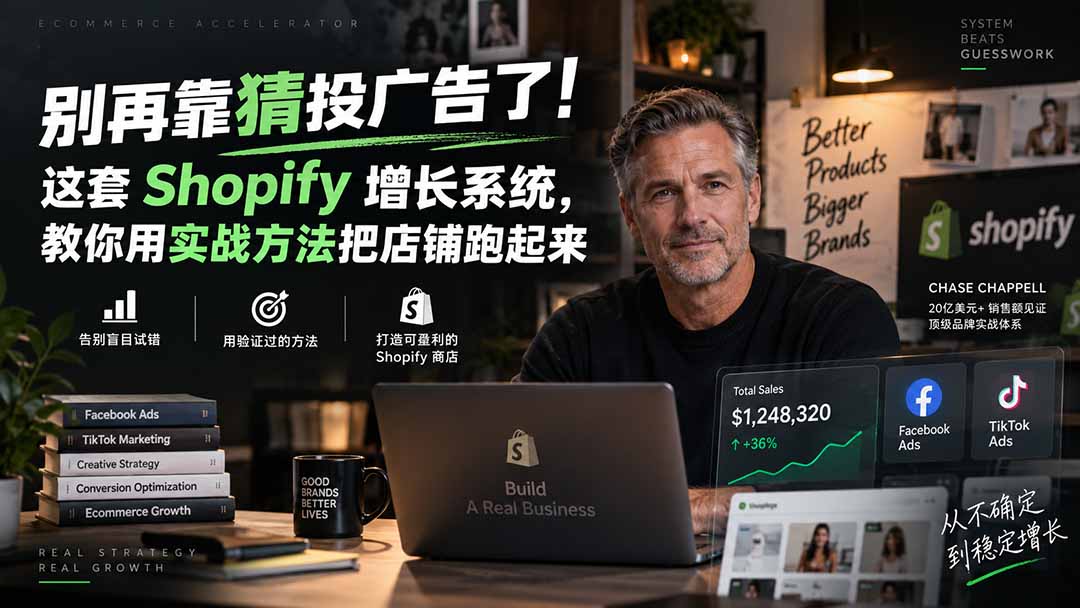 (20367期)别再靠猜投广告了!这套 Shopify 增长系统,教你用实战方法把店铺跑起来【原创双语字幕】