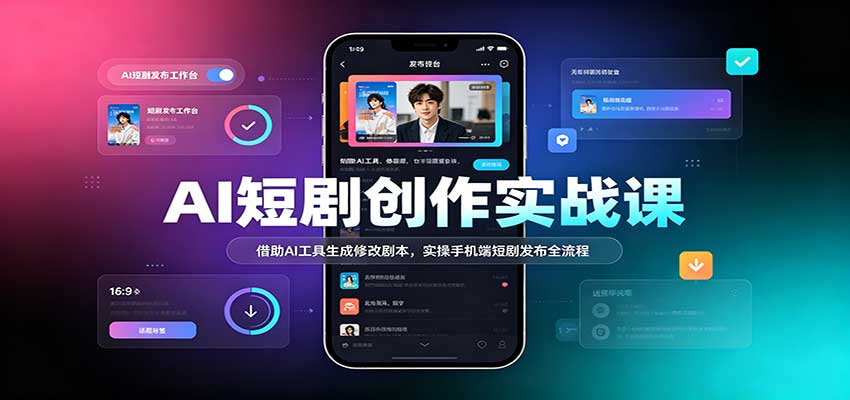AI短剧创作实战课：借助AI工具生成修改剧本，实操手机端短剧发布全流程