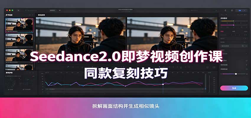 Seedance2.0即梦视频创作课:剧本式视频制作,同款复刻技巧,多行业案例落地教学