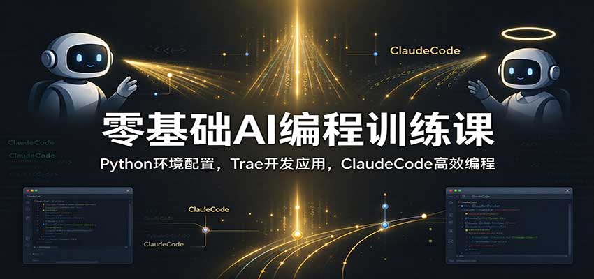 零基础AI编程训练课:Python环境配置,Trae开发应用,ClaudeCode高效编程