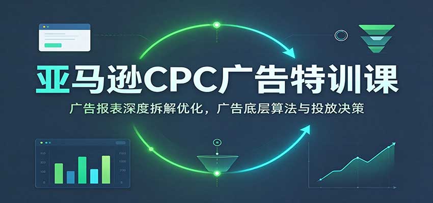 亚马逊CPC广告特训课:广告报表深度拆解优化,广告底层算法与投放决策【高阶】