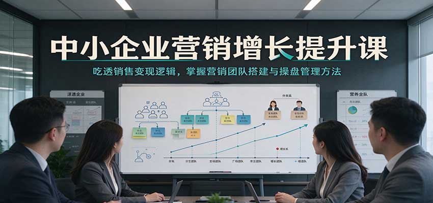 中小企业营销增长提升课:吃透销售变现逻辑,掌握营销团队搭建与操盘管理方法