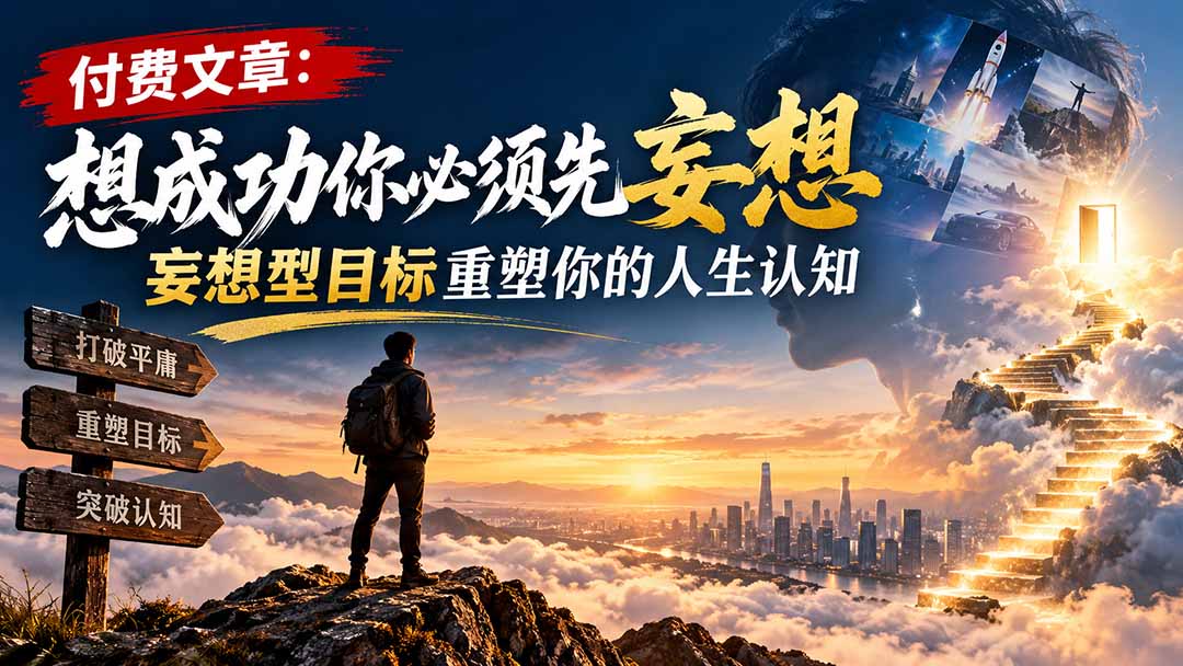 （21078期）付费文章：想成功你必须先妄想，妄想型目标重塑你的人生认知