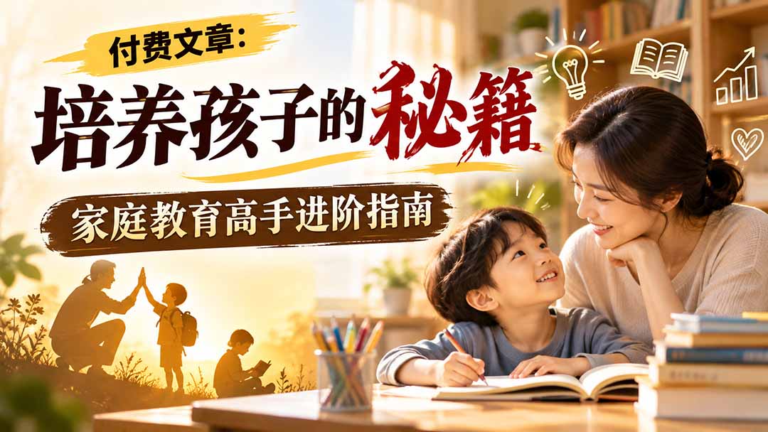 (20919期)付费文章:培养孩子的秘籍,家庭教育高手进阶指南