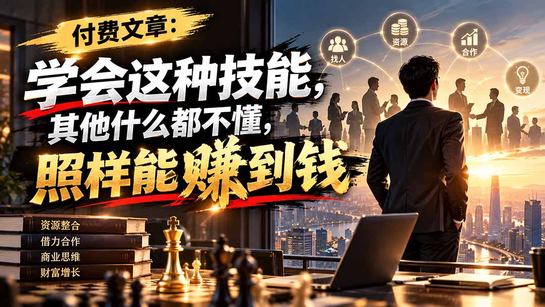 (20920期)付费文章:学会这种技能,其他什么都不懂,照样能賺到钱