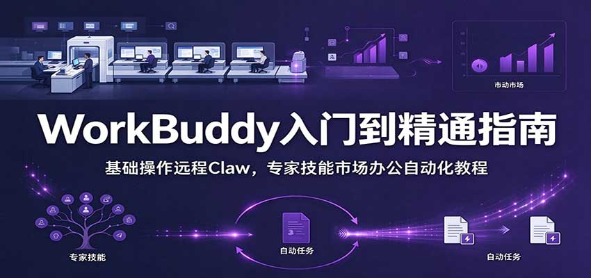 WorkBuddy从入门到精通手册:基础操作远程Claw,专家技能市场办公自动化教程