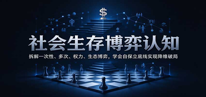 社会生存博弈认知:拆解一次性、多次、权力、生态博弈,学会自保立底线实现降维破局