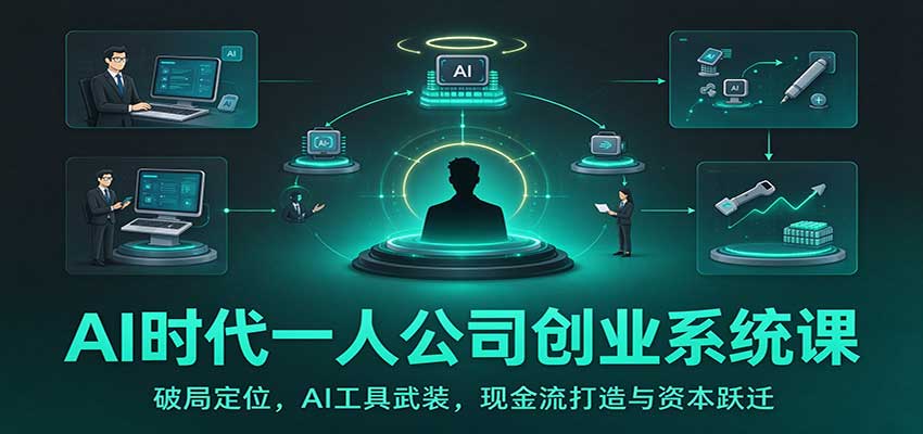 AI时代一人公司创业系统课:破局定位,AI工具武装,现金流打造与资本跃迁