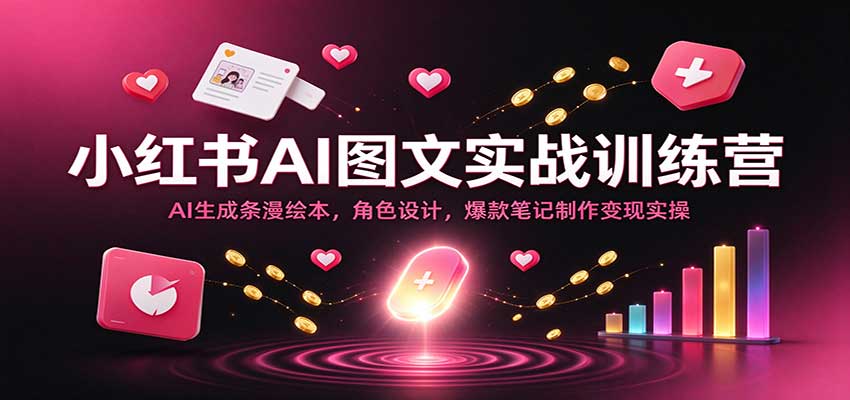 小红书AI图文实战训练营:AI生成条漫绘本,角色设计,爆款笔记制作变现实操