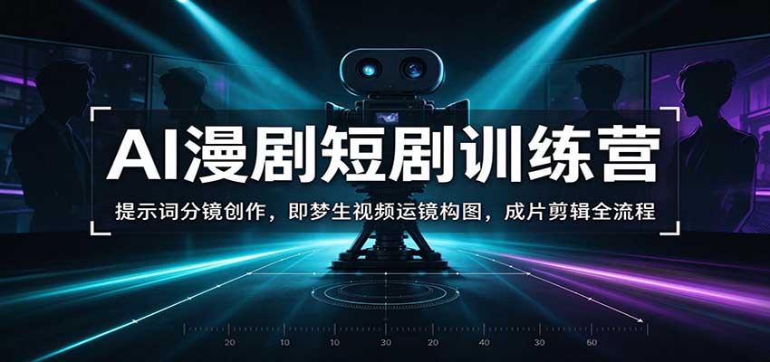 AI漫剧短剧训练营:提示词分镜创作,即梦生视频运镜构图,成片剪辑全流程