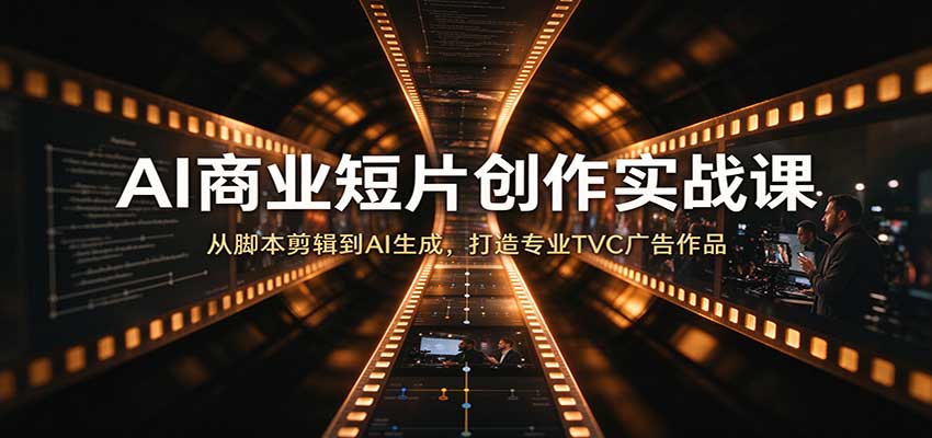 AI商业短片创作实战课:从脚本剪辑到AI生成,打造专业TVC广告作品