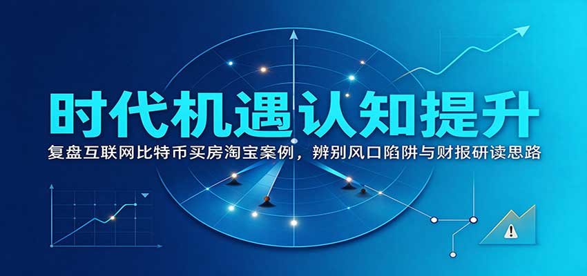 时代机遇认知提升:复盘互联网比特币买房淘宝案例,辨别风口陷阱与财报研读思路