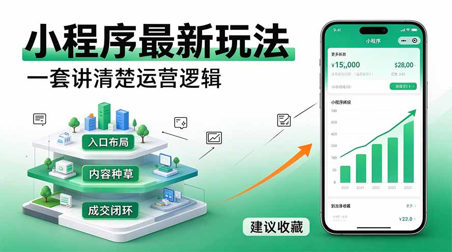 (20876期)微信小程序最新玩法 四种收益来源,单日收入400+