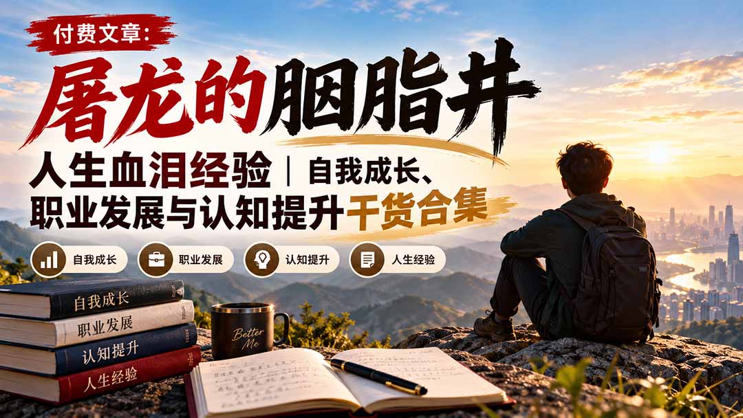 (20943期)付费文章:屠龙的胭脂井人生血泪经验|自我成长、职业发展与认知提升干货合集