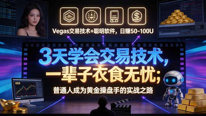 （21214期）3 天学会 "顺势而为交易系统"，趋势看得懂、下单有依据：软件自动帮你盯盘，新手也能稳定复利
