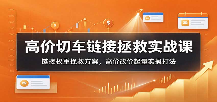 高价切车链接拯救实战课：链接权重挽救方案，高价改价起量实操打法